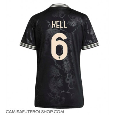 Camisa de time de futebol Juventus Lloyd Kelly #6 Replicas 3º Equipamento Feminina 2025-26 Manga Curta Camisa de time de futebol Juventus Lloyd Kelly #6 Replicas 3º Equipamento Feminina 2025-26 Manga Curta